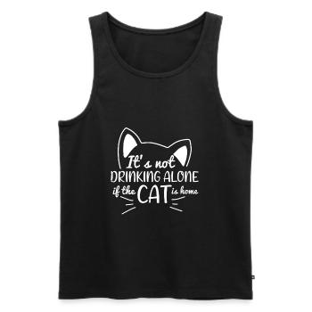 Cats cat alone drinking gift - Men's Premium Organic Tank Top - black - Front - Michal (187cm)