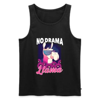No Drama Llama Gift Children Birthday - Men's Premium Organic Tank Top - black - Front - Michal (187cm)
