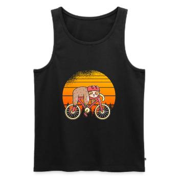 Faultier Fahhrad T-Shirt Geschenk - Männer Premium Bio Tank Top - Schwarz - Vorne - AI Model Male 178 light (178cm)