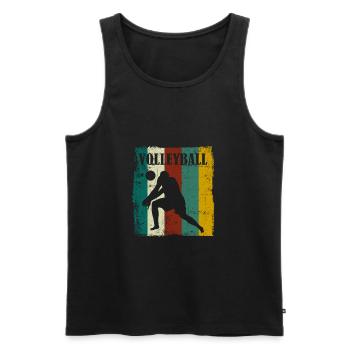 Cadeau de joueur de volley-ball t-shirt de volley-ball - Débardeur bio Premium Homme - noir - Devant - Michal (187cm)