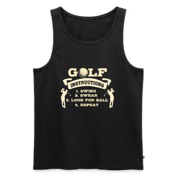 T-shirt golfeur cadeau guide de golf - Débardeur bio Premium Homme - noir - Devant - Michal (187cm)