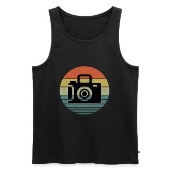 Fotografie - Männer Premium Bio Tank Top - Schwarz - Vorne - Michal (187cm)
