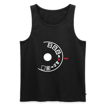 Manual camera gift photography - Men's Premium Organic Tank Top - black - Front - Michal (187cm)