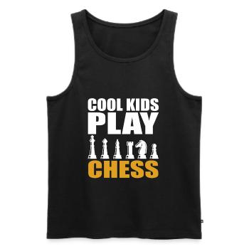 Jeux d’échecs enfants cool - Débardeur bio Premium Homme - noir - Devant - Michal (187cm)