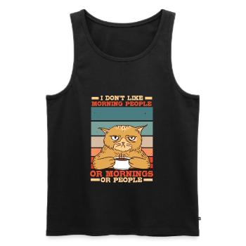 Funny cats t-shirt cadeau chat - Débardeur bio Premium Homme - noir - Devant - Michal (187cm)