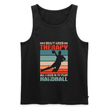 Cadeau de thérapie de handball - Débardeur bio Premium Homme - noir - Devant - Michal (187cm)