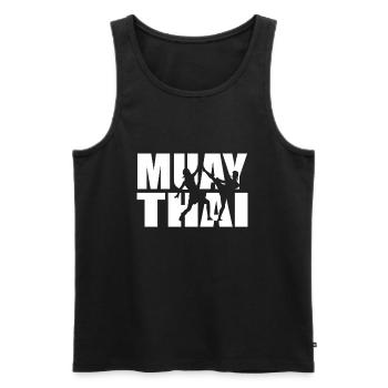 Muay Thai - Männer Premium Bio Tank Top - Schwarz - Vorne - Michal (187cm)