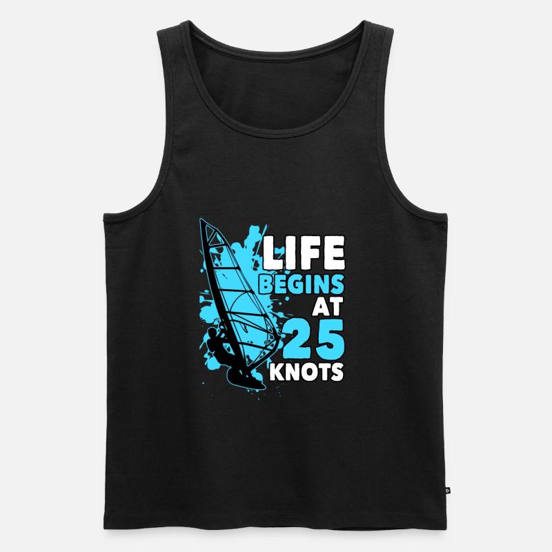 Windsurfer Spruch Geschenk Windsurfen - Männer Premium Bio Tank Top - Schwarz