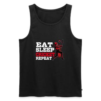 Cricket Geschenk - Männer Premium Bio Tank Top - Schwarz - Vorne - AI Model Male 178 light (178cm)