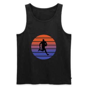 Rugby - Männer Premium Bio Tank Top - Schwarz - Vorne - AI Model Male 178 light (178cm)