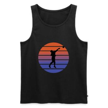 Shot put - Men's Premium Organic Tank Top - black - Front - AI Model Male 178 light (178cm)