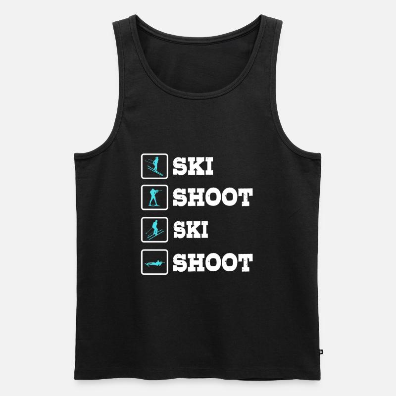 Biathlon - Männer Premium Bio Tank Top - Schwarz