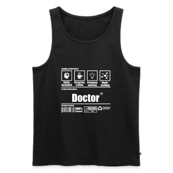 doctor - Men's Premium Organic Tank Top - black - Front - AI Model Male 178 light (178cm)