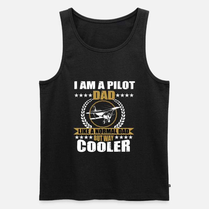 Piloten Papa - Männer Premium Bio Tank Top - Schwarz