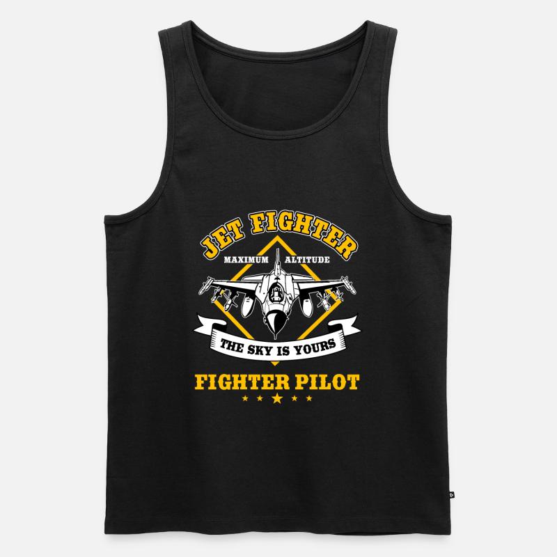 Kampfpilot Düsenjäger - Männer Premium Bio Tank Top - Schwarz