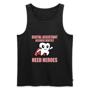 Dental assistant - Men's Premium Organic Tank Top - black - Front - AI Model Male 178 light (178cm)