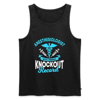 Anesthetists saying - Men's Premium Organic Tank Top - black - Front - AI Model Male 178 light (178cm)