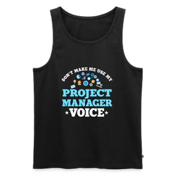 Project manager gift - Men's Premium Organic Tank Top - black - Front - AI Model Male 178 light (178cm)