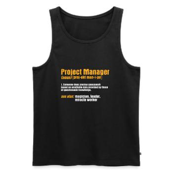 Project manager - Men's Premium Organic Tank Top - black - Front - AI Model Male 178 light (178cm)
