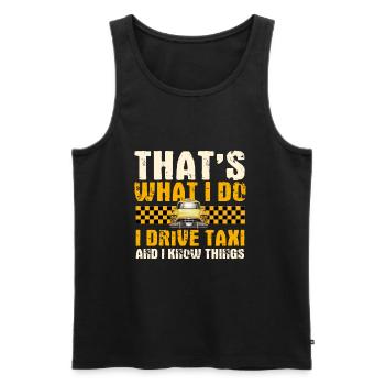 taxi driver - Men's Premium Organic Tank Top - black - Front - Michal (187cm)