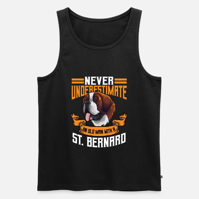 Bernhardiner Geschenk Männer - Männer Premium Bio Tank Top - Schwarz