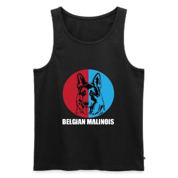Belgischer Malinois - Männer Premium Bio Tank Top - Schwarz - Vorne - AI Model Male 178 light (178cm)