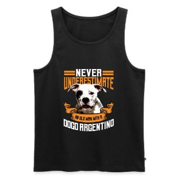 Dogo Argentino cadeau hommes - Débardeur bio Premium Homme - noir - Devant - Michal (187cm)