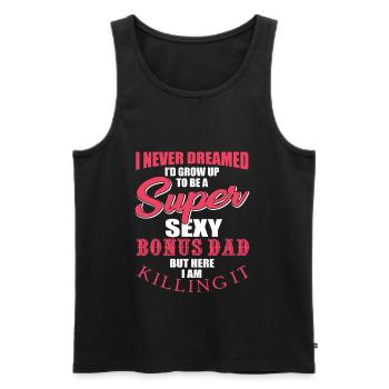Bonus Papa Gift Stepfather - Men's Premium Organic Tank Top - black - Front - Michal (187cm)