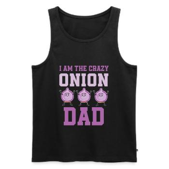 Verrückter Zwiebel Papa - Männer Premium Bio Tank Top - Schwarz - Vorne - Michal (187cm)