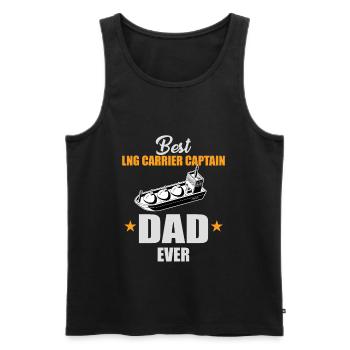 LNG tanker Captain Papa - Men's Premium Organic Tank Top - black - Front - AI Model Male 178 light (178cm)