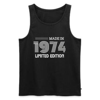 1974 Geburtstagsgeschenkidee 1974 - Männer Premium Bio Tank Top - Schwarz - Vorne - Michal (187cm)