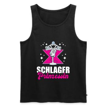 SCHLAGER PRINZESSIN FÜR SCHLAGER PARTY - Männer Premium Bio Tank Top - Schwarz - Vorne - Michal (187cm)