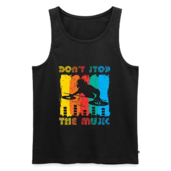 Hör nicht auf mit der Musik, Festival DJ - Männer Premium Bio Tank Top - Schwarz - Vorne - Michal (187cm)