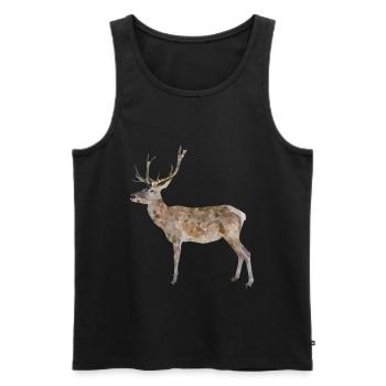 Hirsch Geweihträger - Men's Premium Organic Tank Top - black - Front - AI Model Male 178 light (178cm)