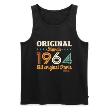 60th Birthday Gift Original March 1964 - Men's Premium Organic Tank Top - black - Front - AI Model Male 178 light (178cm)