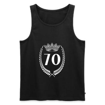 70. Geburtstag Zahl Jubiläum 70 - Männer Premium Bio Tank Top - Schwarz - Vorne - Michal (187cm)