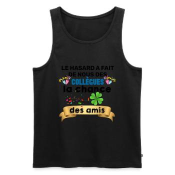 Collègue et amis idée Cadeau Homme Meilleur - Débardeur bio Premium Homme - noir - Devant - Michal (187cm)