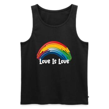 Prideful Skies LGBTQ gay pride Rainbow Love - Männer Premium Bio Tank Top - Schwarz - Vorne - Michal (187cm)