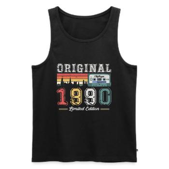 33rd Birthday Man Vintage 1990 Vintage Cassette - Men's Premium Organic Tank Top - black - Front - Michal (187cm)