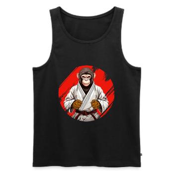 Karate Judo Affe Schimpanse Kampfsport - Männer Premium Bio Tank Top - Schwarz - Vorne - AI Model Male 178 light (178cm)