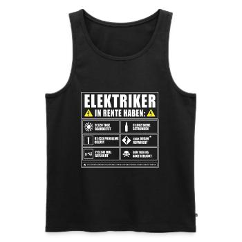 Elektriker In Rente - Männer Premium Bio Tank Top - Schwarz - Vorne - Michal (187cm)