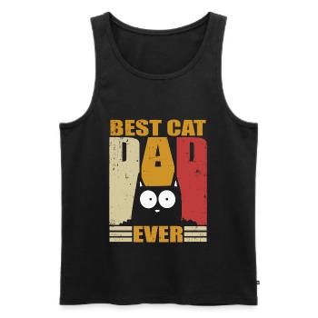 Bester Katzenpapa überhaupt Katzen Geschenk - Männer Premium Bio Tank Top - Schwarz - Vorne - Michal (187cm)
