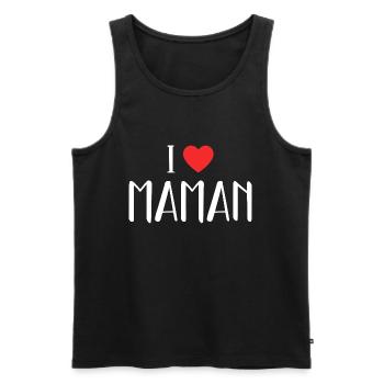 I Love Maman ! - Débardeur bio Premium Homme - noir - Devant - Michal (187cm)