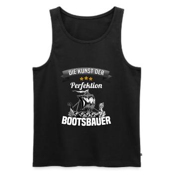 Die Kunst der Perfektion Bootsbauer Bootsbau - Männer Premium Bio Tank Top - Schwarz - Vorne - AI Model Male 178 light (178cm)