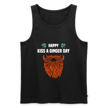 Happy Kiss a Ginger Day Rotschopf rote Haare Bart - Männer Premium Bio Tank Top - Schwarz - Vorne - AI Model Male 178 light (178cm)