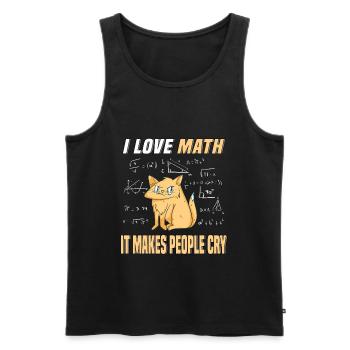 I love Math Katze Kätzchen Mathegenie Mathe Lehrer - Männer Premium Bio Tank Top - Schwarz - Vorne - AI Model Male 178 light (178cm)