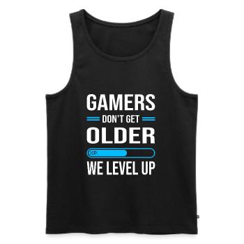 Birthday Gaming Level Up Gamer - Men's Premium Organic Tank Top - black - Front - Michal (187cm)