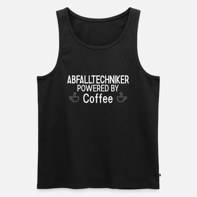 Waste Technician Powered By Coffee - Men's Premium Organic Tank Top - black