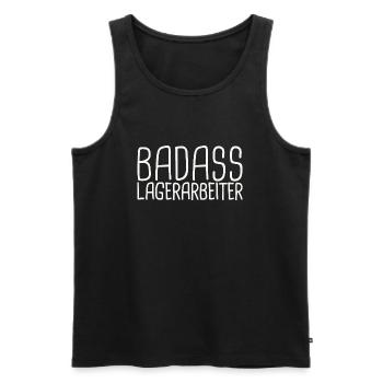 Lagerarbeiter Badass - Männer Premium Bio Tank Top - Schwarz - Vorne - Michal (187cm)