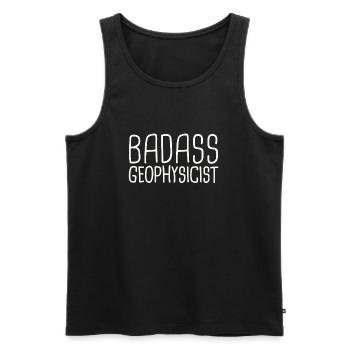 Geophysicist Badass Geophysics - Männer Premium Bio Tank Top - Schwarz - Vorne - AI Model Male 178 light (178cm)